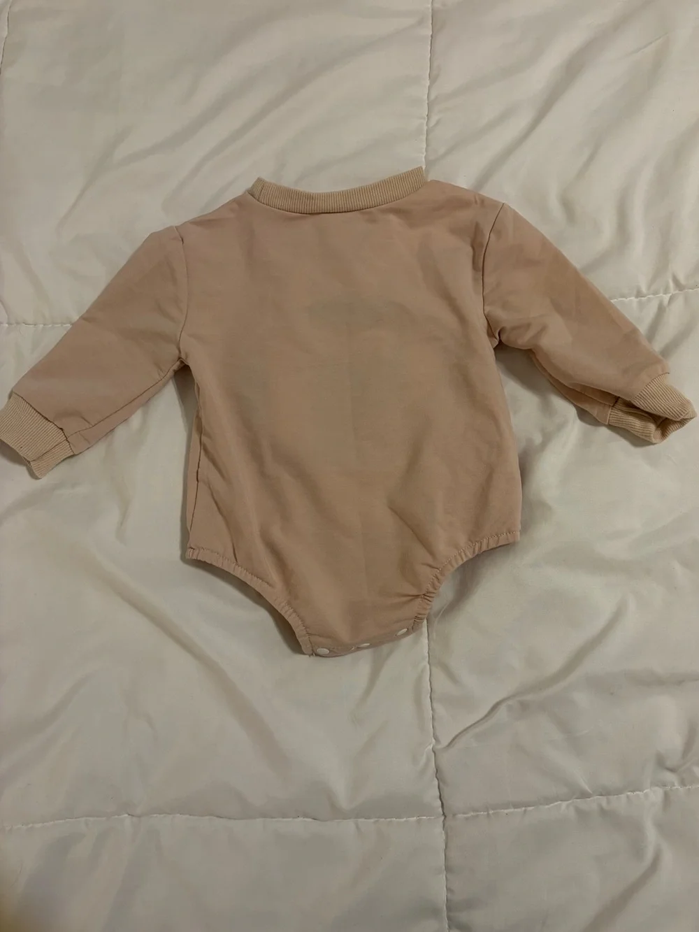 Football One-Piece Bubble Bodysuit in Light Beige